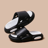 Unisex Thick Platform Slippers Women 2024 Summer Mixed Color Non Slip Slides Woman Outdoor Beach Flip Flops Couple Shoes