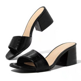 Women Pumps Slippers Ladies Square Toe Female Slides Summer Shoes Sandals High Heels 2023 Indoor Zapato