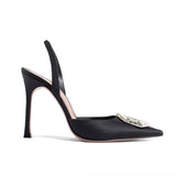Rose Red Women Pumps Thin Heels Pointed Toe Super High Buckle Strap Ladies Dress Shoes Sandals Women