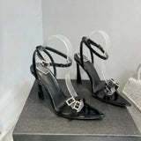 New Womens High Heel Sandals Summer Transparent Heels Luxury Rhinestone Strap Slingbacks Female Sexy Wedding