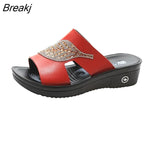 Women New Slippers with Slope with Large Size Middle-aged Elderly Shoes Non-slip Comfortable Fashion Soft Bottom