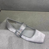 Jane Flats Shoes for Women 2024 Trend Floral Loafers Ballet Flat Designer Elegant Dress Comfortable Ladies