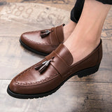 Men Tassel Loafers Leather Formal Shoes slip on Elegant Dress Shoe Simple Slip On Man Casual wedding party Shoes men