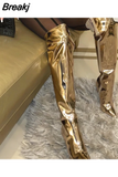 Women's Over-the-knee Boots Nightclub Stilettos Pointed Toe High Heels Demonia Boots Zipper-Sid Women High Knee