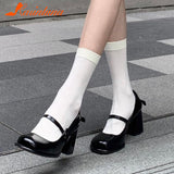 Heeled Mary Jean Pumps 2023 New Fashion Korean Style Sweet Cute Women Pumps Spring Summer Buckle Strap Element