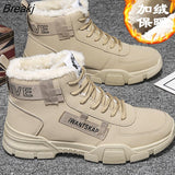 boots men snow boots winter warm Lace-up men shoes 2022 new fashion flock plush winter boots men shoe plus