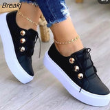 New Fashion Women Flat High Quality Casual Shoes Comfortable Outdoor Sports Platform Plus Size Round Head