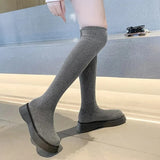 Women Platform Over The Knee Boots Stretch Knitting Sock Long Boots Woman 2023 Autumn Thick Bottom Thigh High Botas
