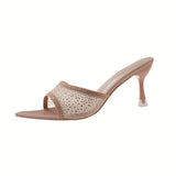 Breakj Pointed High With A Word Slippers Women's Net Yarn Water Toe Fish Mouth Fashion Cold