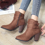 Women's Boots 2023 Ankle Boots for Women High Heel Autumn Shoes Women Fashion Zipper Boots Size 43 Casual Boots Botas
