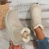Boots For Women Women's Low Shoes Flat Heel Booties Ladies Winter Footwear Boots-women Luxury Designer Cotton Shoes