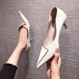 Women's Summer Footwear with Medium Heels Shoes for Woman 2023 Office Moccasins Stilito Formal Pointed Toe Chic and Elegant E