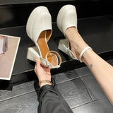 High-Heeled Shoes Women's 2024 New Style Ultra-High Heels Waterproof Table Thick Heels With Mary Jane Single