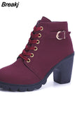 Ankle Boots for Women Autumn Winter 2023 Fashion Woman High Heel Shoes Female Brown Short Leather Booties Botines