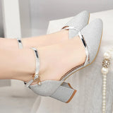 Dama Women Fashion High Quality Silver Wedding High Heel Shoes Female Golden Party Night Club Pumps for Spring