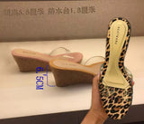 Slippers Women 2023 Summer New Mid-heeled 6.5CM Platform Wedges Crystal Sandals Women Non-slip Beach Shoes