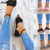 Women's Sandals Plus Size 42 43 Flat Sandals Women Shoes Ankle Strap Summer Sandals For Beach Woman Casual