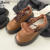 Women Chunky Sneakers Spring Retro Martens Boots Shoes Women Lace-up Thick Bottom Suit Zapatos Chaussure Femme Tenis