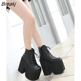 Boots for Women Quality Fashion Stage DJ Punk Goth Woman Shoes Chunky Chelsea High Heel Ankle Boots Autumn Thick