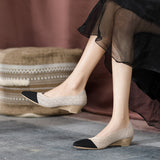 Women Wedge Increase Knitting Shoes Summer New Pointed Casual Slip on Comfortable Loafers Shoes Female Breathable Walking