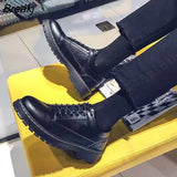Style PU Leather Shoes Mens Casual Business Shoes Trendy Young Students Fashion Platform Shoes Men Dress