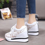Summer New Lace Breathable Sneakers Women Shoes Comfortable Casual Woman Platform Wedge