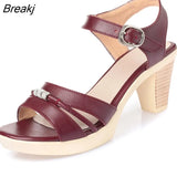 Brand Sandals Summer Women Shoes Sandals 2023 New fashion Rhinestone High Heel Sandals Real Leather Shoes Woman