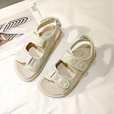 Sandals Summer New Flat British Wind Embroidery Thick-soled Casual Casual Roman Fragrance Designer Shoes