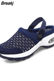 Summer Platform Sandals Women Mesh Sneakers Breathable Slip on Buckle Strap Female Beach Outdoors Shoes