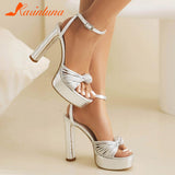Heeled Women's Sandals 2023 European Style Sexy All-match Buckle Strap Sandals Plus Size Casual Comfort Walking