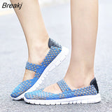 Size Women Flat Shoes 2023 Fashion Elastic Band Weave Shoes Women Comfort Flat Shoes Women Casual Loafers Zapatos De