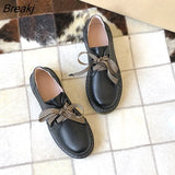 Fashion Ladies Leather Shoes Women Flats Brand Women Brogue Shoes Young Ladies Footwear Black Plus Size 42