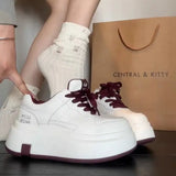 Breakj Small White Shoes Women's Shoes New Bread Shoes Sports High-End Casual Shoes High Single Shoe Lace Board