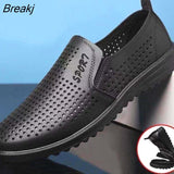 Fashion Formal Men Shoes Punch Lace Breathable Hollow Business Dress Shoes Genuine Leather Casual Sandals