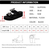 Crystal Butterfly Wedges Heel Slippers Women 2023 Plus Size Thick Sole Sandals Woman Non Slip Platform Flip Flops