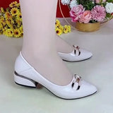 Women Fashion Pointed Toe Navy Blue Bow Tie High Heel Shoes Ladies Casual Sweet Wine Red Black High Heel Pumps Salto Alto