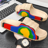 Slippers Women Thick Platform Slippers Mute EVA Soft Indoor Home Slides Non-slip Summer Beach Sandals Men Bath