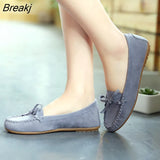 Women Shoes Spring 2023 Moccasin Loafers Luxury Flats Bow Tie Natural Soft Bottom Slip on Ladies Round Head Casual Slip-On