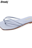 Slippers Women Summer Shoes Casual Flat Bottom Sandals Flip Flops Candy Color Indoor Outdoor Beach Slides Cross