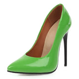 Women's Pumps Classic Sexy Thin High Heels 12cm Patent Leather Stiletto Pointed Toe Party Elegant Office Shoes Big Size