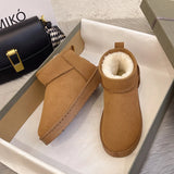 Breakj Shoes Large Winter New Flat Bottom Short Northeastern Cotton Shoes Men Plus Velvet Thick To Keep The Snow Boots