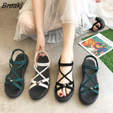 Bohemian Wedge Sandals Comfortable Women's Heel Platform Beach Summer Women's Shoes Large Size Casual Gladiator