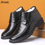 Arrival Winter Shoes Men Genuine Leather Footwear Black Business High top Shoes Warm Plush Men Casual Shoes