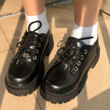 Breakj Small Leather Shoes Female 2023 New British Wind Platform Platform Shoes Ins Flat Versatile Single