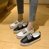 Size Velcro Love Shoes Spring And Autumn New Flat-Soled Casual Shoes Water Drill Muffin Thick Soles Single