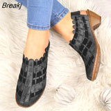 New Women Sandals Summer Fashion Stitching Ladies Heel Shoes Female Casual Sandalias Mujer Size