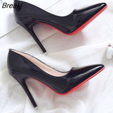 For Women 2023 Spring High Heel Pumps Sexy Foot Fetish Alternative Passion Sexy Red Bottom Pointed 10 CM Zapatos De