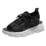 Breakj New 2023 Hairtail Mouth Thick Woven Casual Sandals