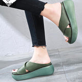 Size Women's Slippers Women's Outer Wear New Retro Single Shoes Round Toe Handmade Slippers Flat Slippers for