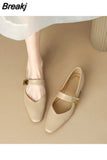 Summer Footwear with Medium Heels Shoes for Women 2023 Office White Square Toe Genuine Mark Beau Today Korean Style A E